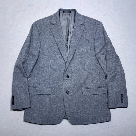 Lauren Ralph Lauren Sport Coat Mens 44R Wool Silk Cashmere Gray Blazer Jacket